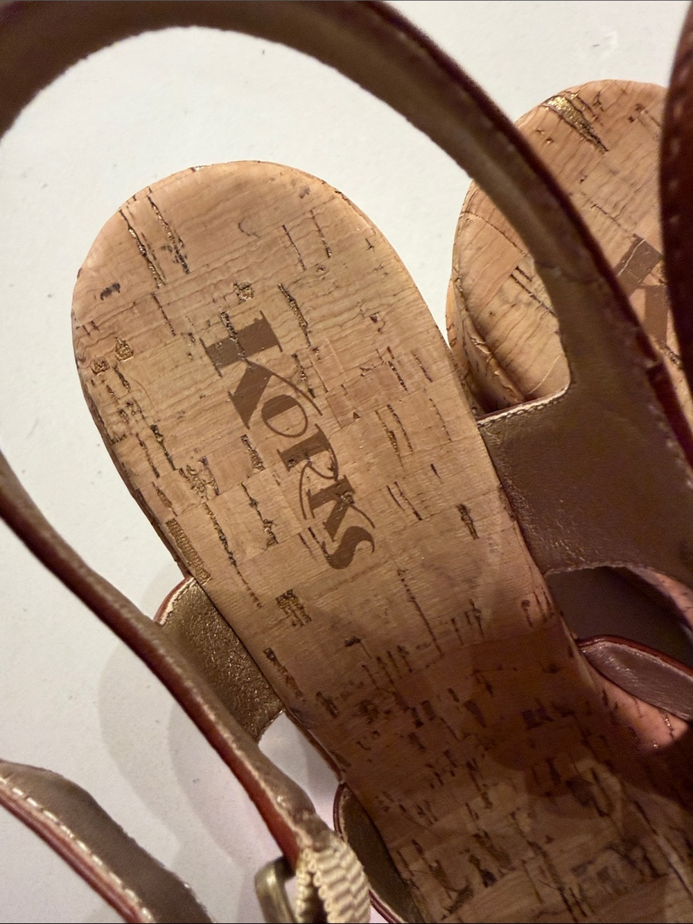 Kork-Ease Cognac Leather Cork Wedge Sandals - Picture 2 of 6